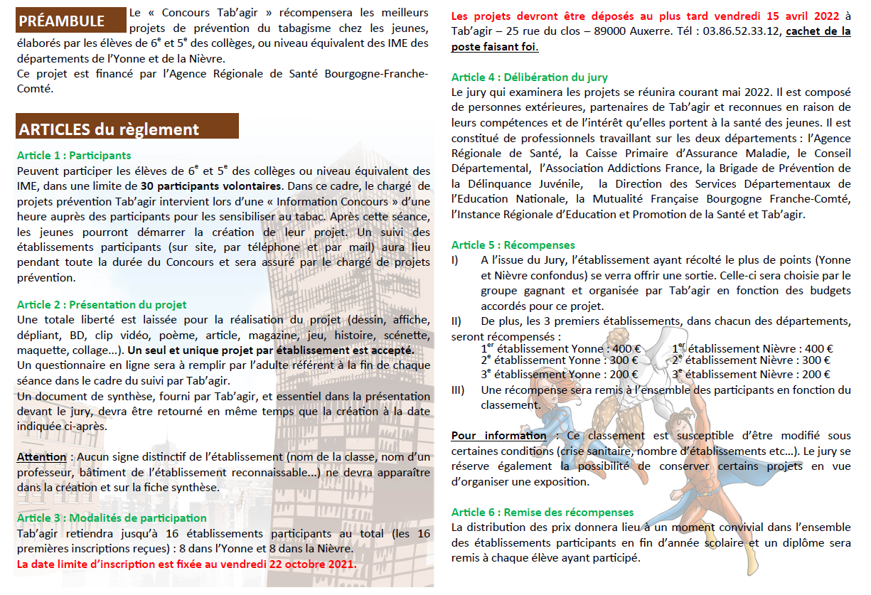 Règlement concours 2021-2022
