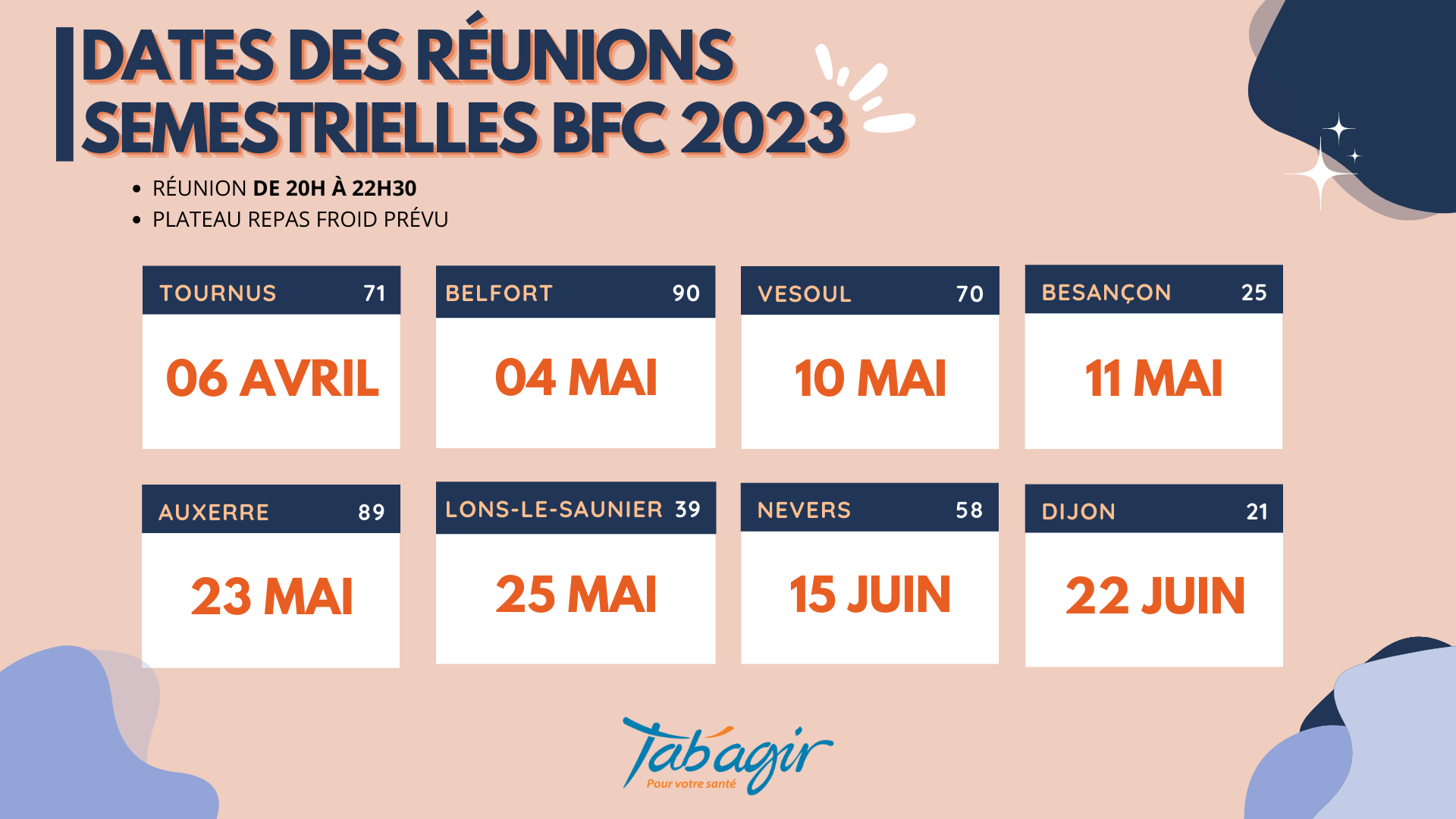 RÉTROPLANNING DES RÉUNIONS SEMESTRIELLES BFC 2023_